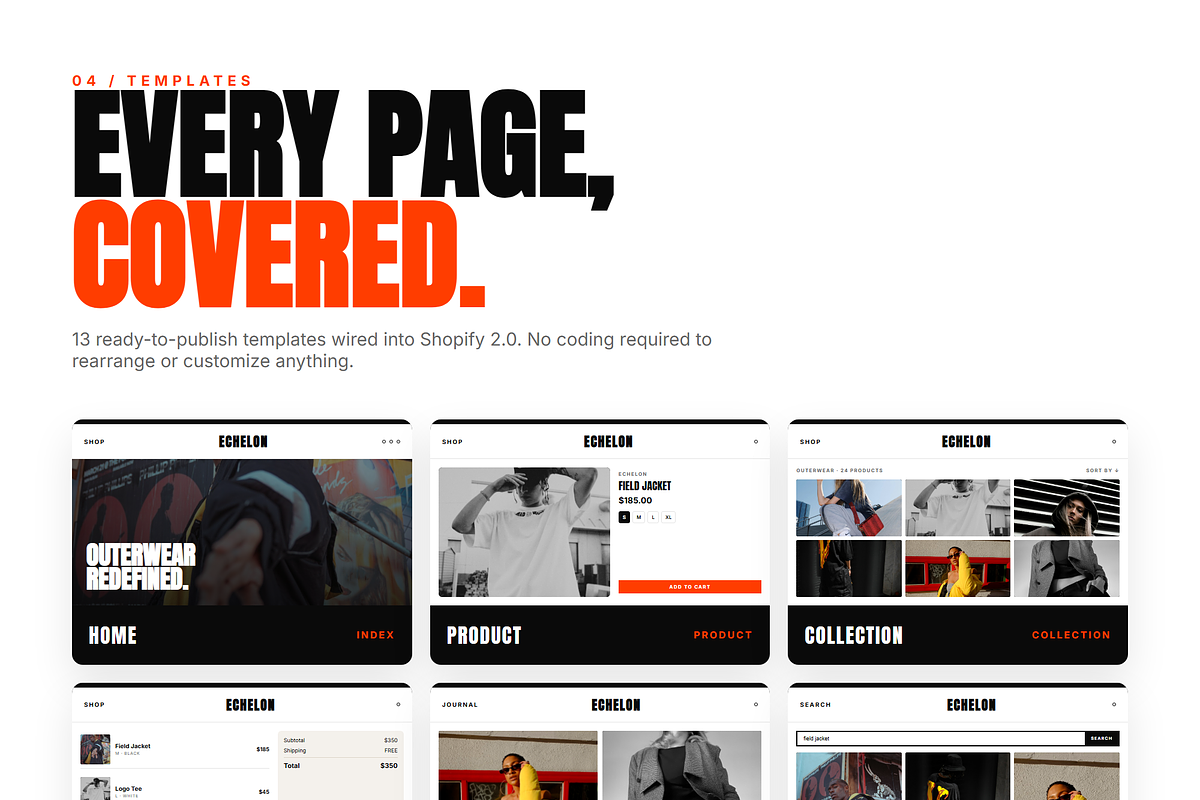Echelon Streetwear Shopify Theme, a Shopify Template by Ibnul Jaif Farabi (Photo 4 of 8)