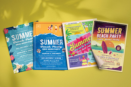 Bundle Summer Beach Party Flyer, a Flyer Template by Totem Design Studio