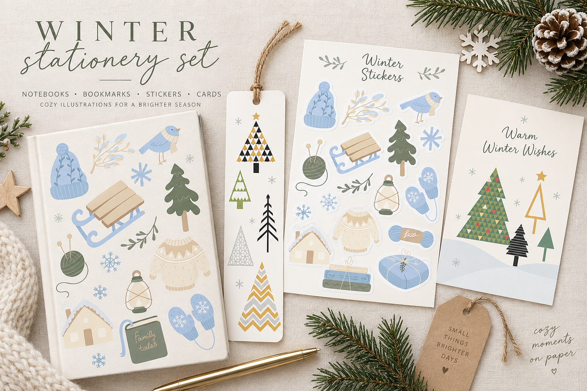 Scandinavian Xmas 100% Hand Drawn, a Seasonal Illustration by Anna Studio (Photo 5 of 11)