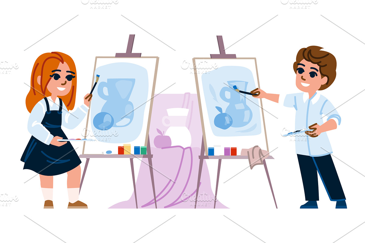drawing art school education vector, a Person Illustration by pikepicture