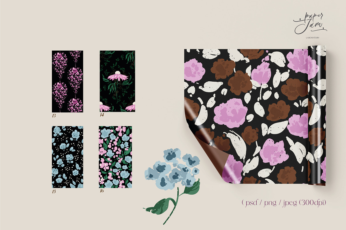 Secret garden. Floral patterns, a Pattern Graphic by PaperJamLab (Photo 4 of 12)
