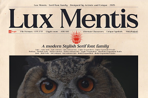 Lux Mentis - Serif Font Family