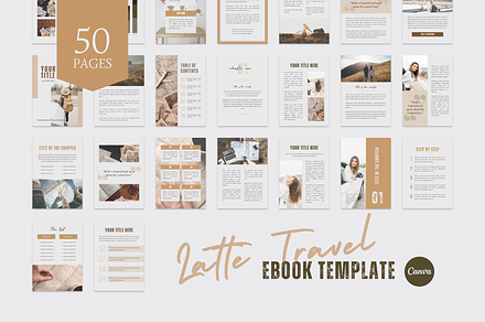 EBOOK Latte Travel CANVA TEMPLATE, a Magazine Template by The Little Lily Studio