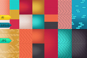 Brick Walls Seamless Vector Backdrop