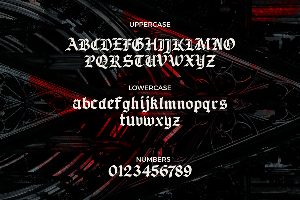Sura Blackletter Gothic Typeface, a Blackletter Font by mesuka (Photo 5 of 7)