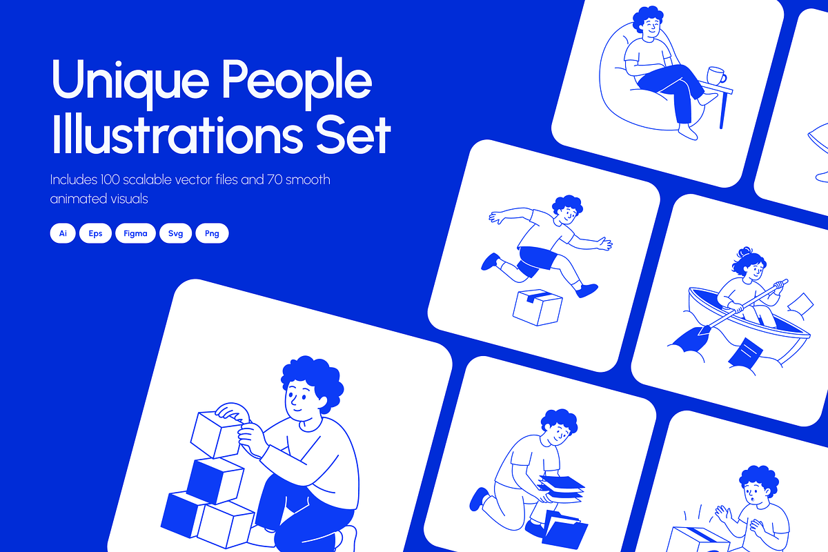 170 People Illustrations Bundle, a Person Illustration by Vectors Market (Photo 1 of 14)