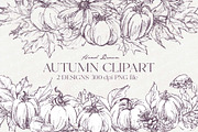 fall pumpkin clipart, an Illustration by JULIA x JULIE's ART (Thumbnail 3 of 20)