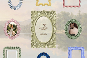 170 Aesthetic Vintage & Wavy Frames, an Object Graphic by OliaMuseDesign