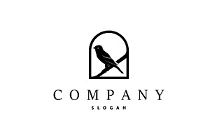 Black silhouette bird logo design, a Branding & Logo Template by Maylianaw28