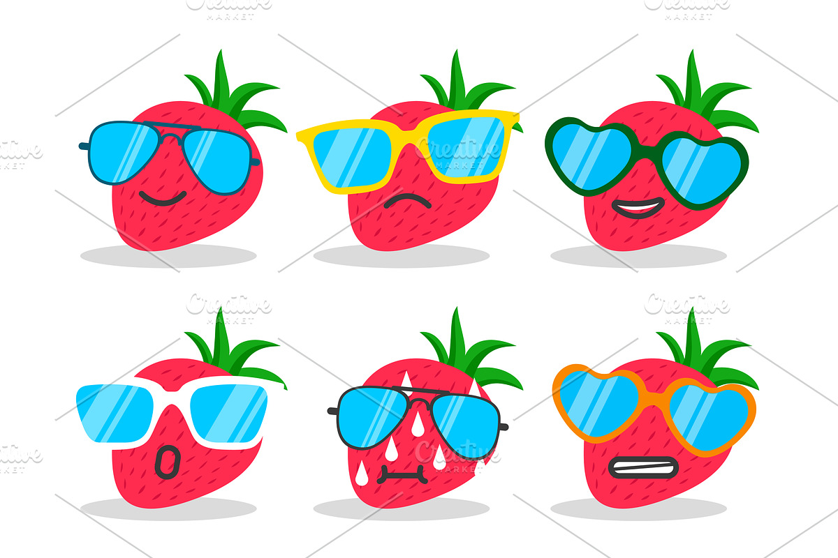 Strawberry emoji, an Emoji Icon by Alejik