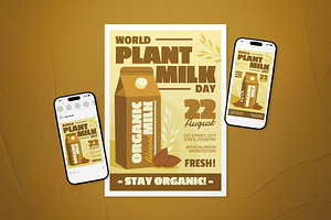 World Plant Milk Day Event Flyer Set, a Flyer Template by The Good Store