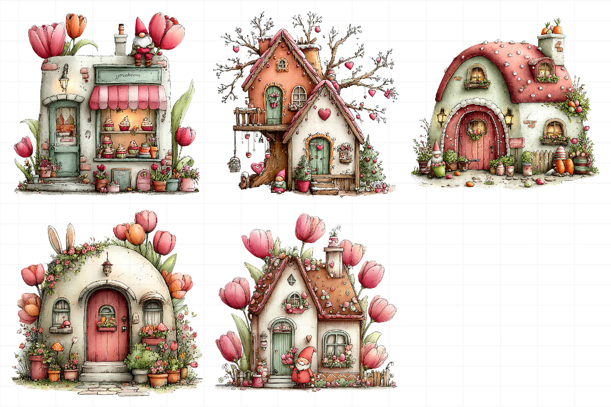 Easter Gnome Gingerbread House Clipa, an Illustration by Daily.Designs (Photo 4 of 8)