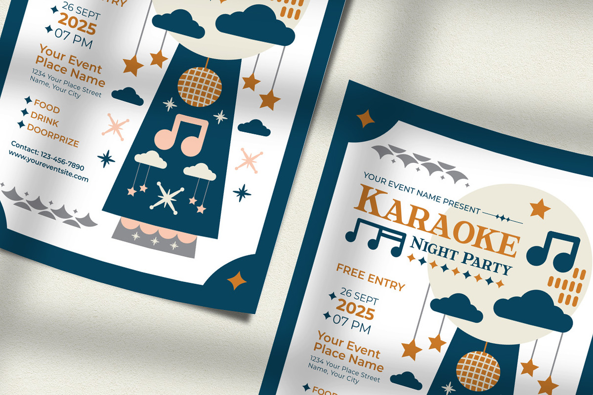 Folk Art Karaoke Night Flyer, a Flyer Template by Hole Hope Design (Photo 5 of 10)