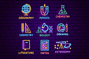 Education Back to School Neon Icons, an Outline Icon by Anna_leni (Thumbnail 7 of 11)
