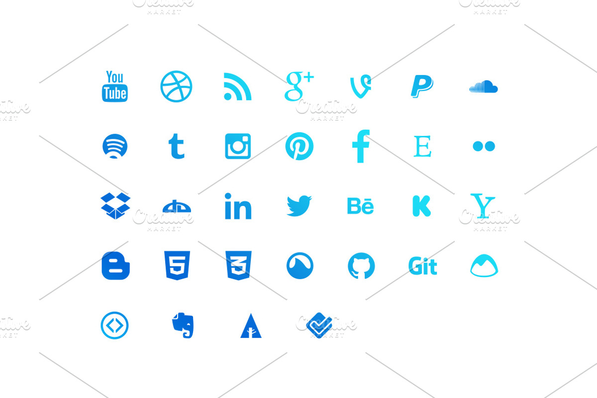 Vector Social Icons preview 2