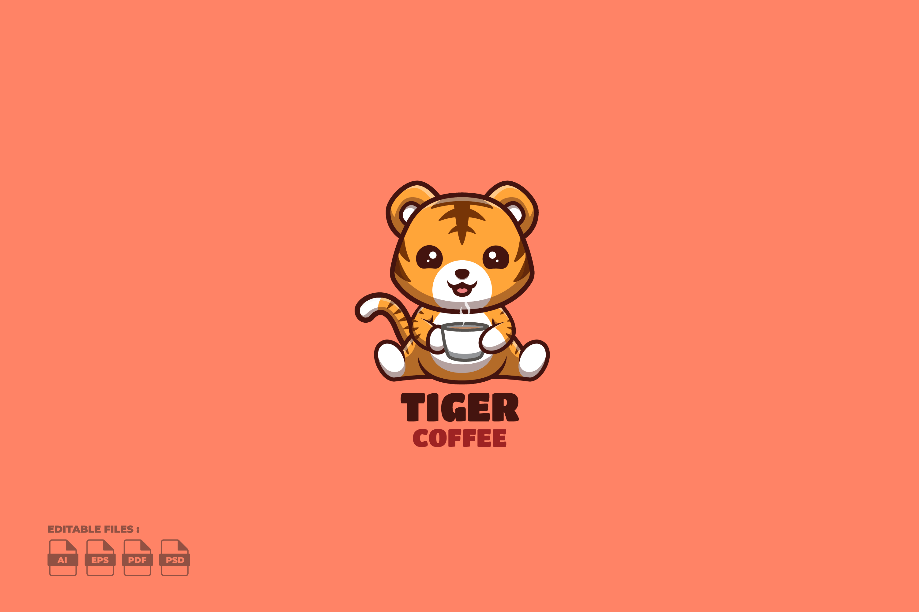 Coffee Tiger Cute Mascot Logo, a Branding & Logo Template by... Market Coffee Tiger Cute Mascot Logo, a Branding & Logo Template... 