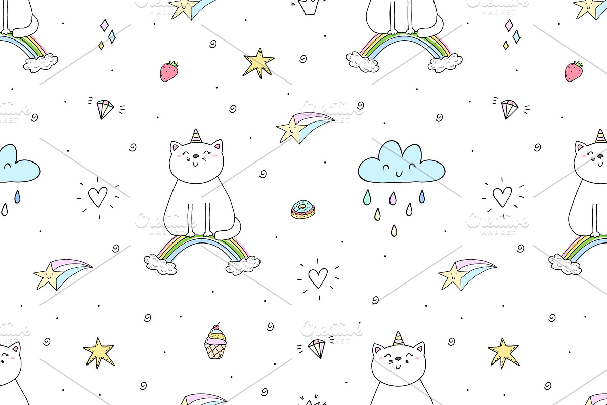 Cute unicorns patterns collection., a Pattern Graphic by Irene_Boiko_ART (Photo 5 of 22)