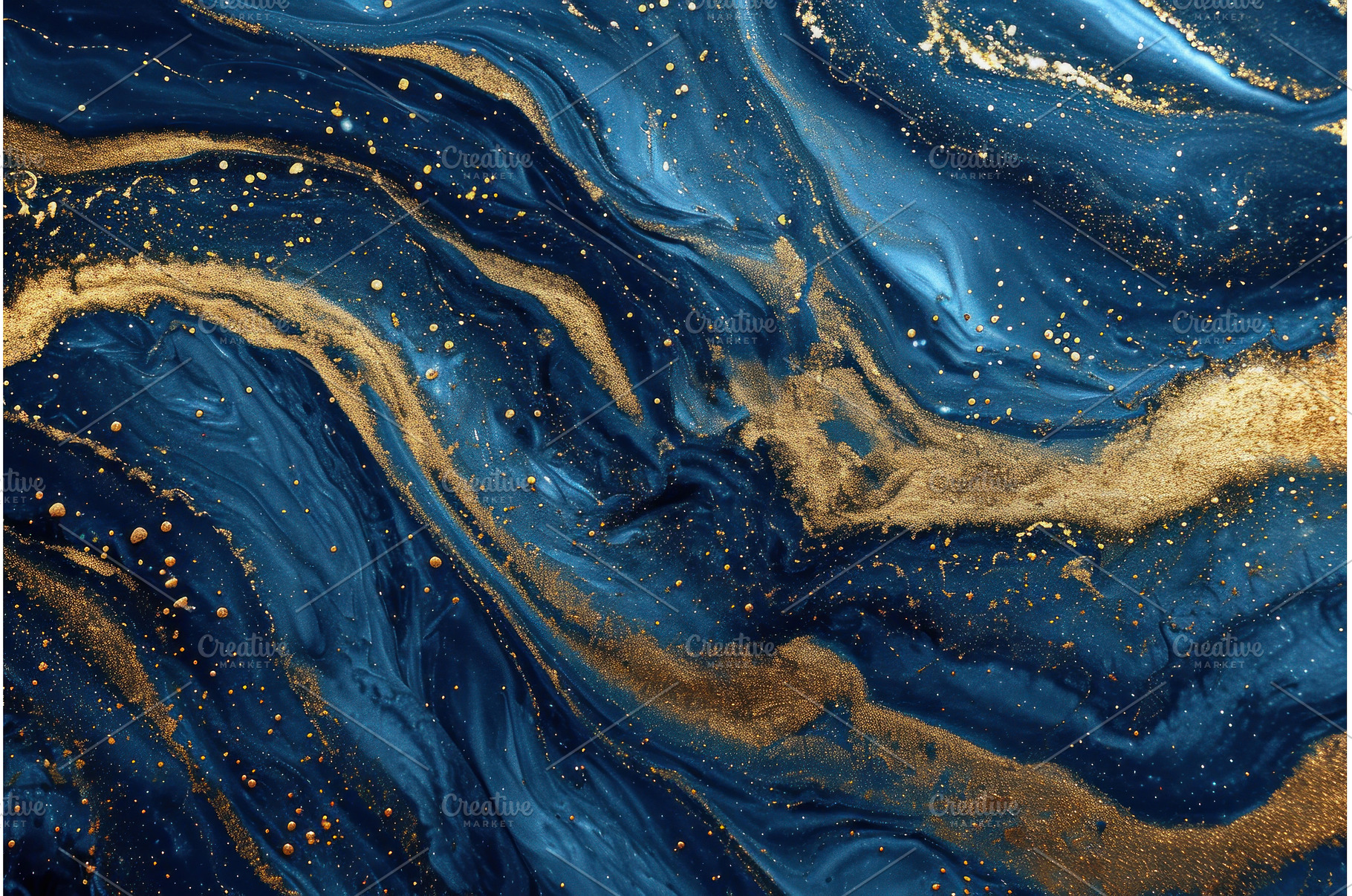 Captivating Blue gold background, an Abstract Photo by Ylivdesign