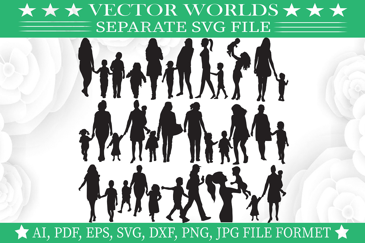 Mother With Kid Svg, Kids Svg, an Object Graphic by VectorWorlds (Photo 2 of 3)