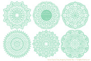 Mint Lace Doily Vectors & Clipart, an Illustration by Amanda Ilkov (Thumbnail 4 of 4)