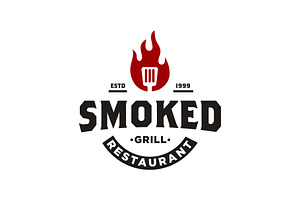 vintage rustic barbeque grill logo, a Branding & Logo Template by funpixel