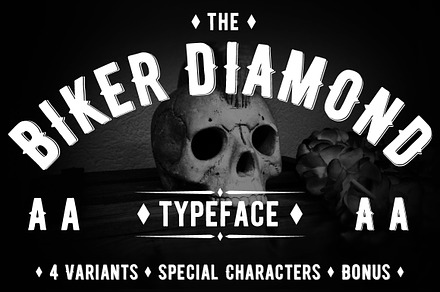 Biker Diamond Typeface, a Font by BAD TASTE