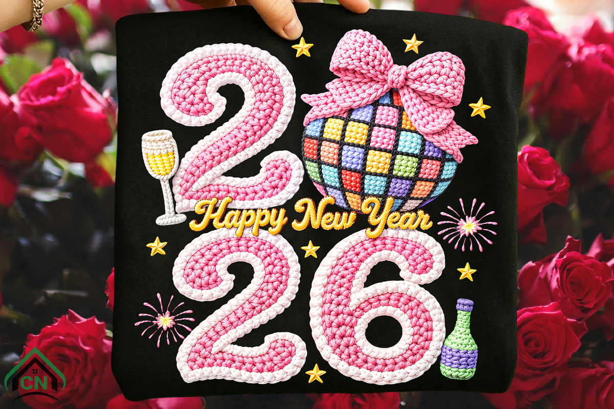 Faux Yarn Happy New Year 2026 PNG, an Illustration by Craft Nest (Photo 6 of 8)