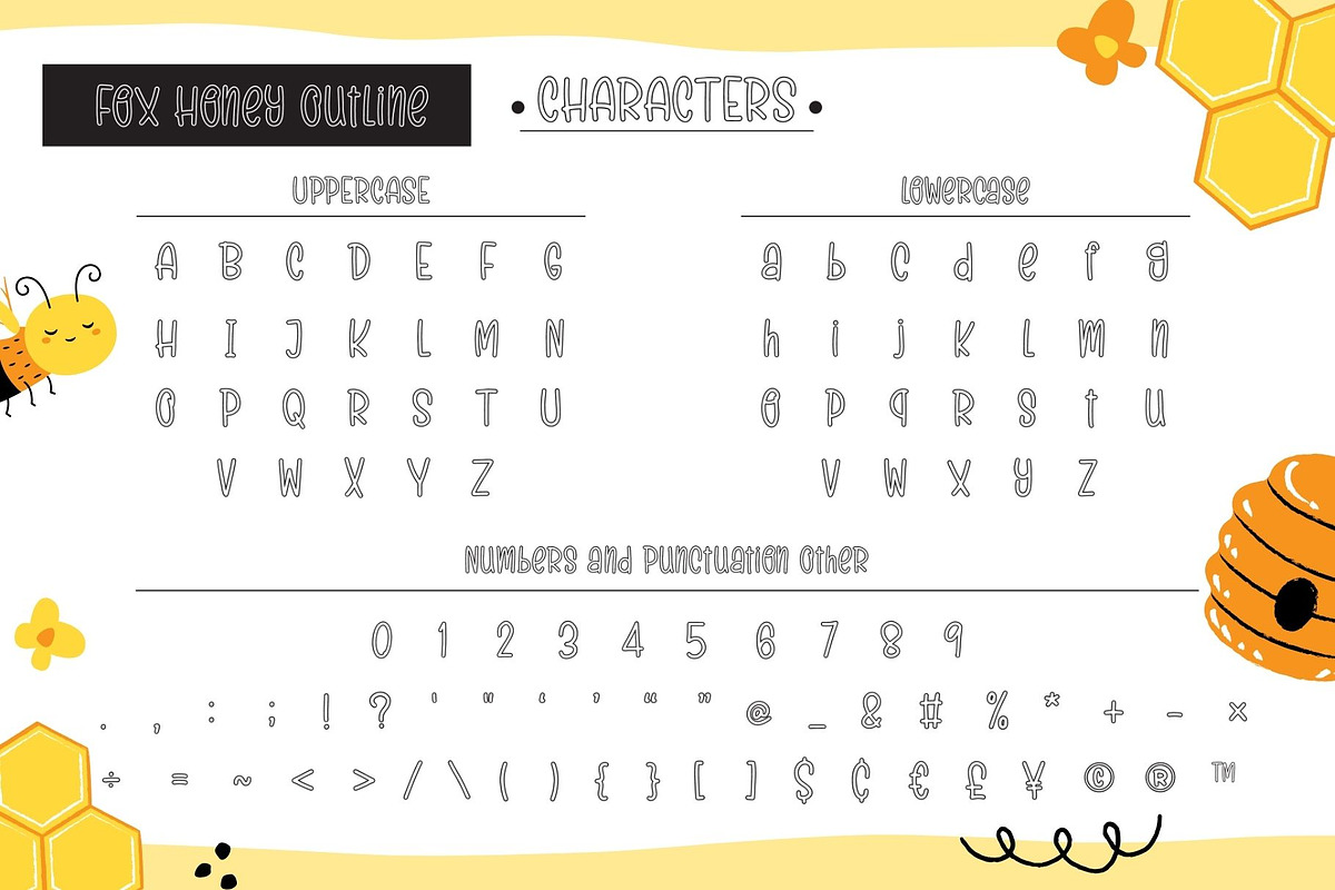 Fox Honey & Fox Honey Outline Fonts, a Handwritten Font by Fox7 By Rattana (Photo 10 of 12)