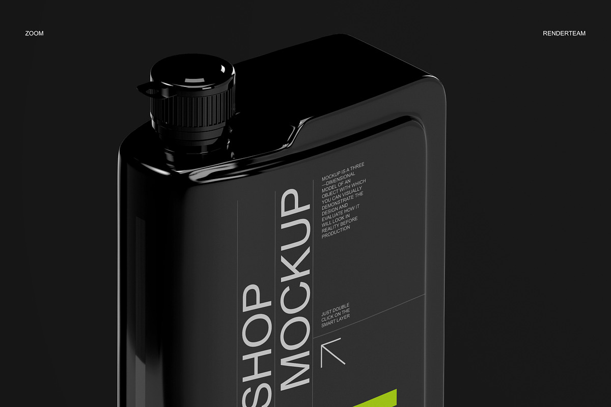 Engine Oil Bottle Mockup Set, a Cups & Container Mockup by Renderteam (Photo 4 of 8)