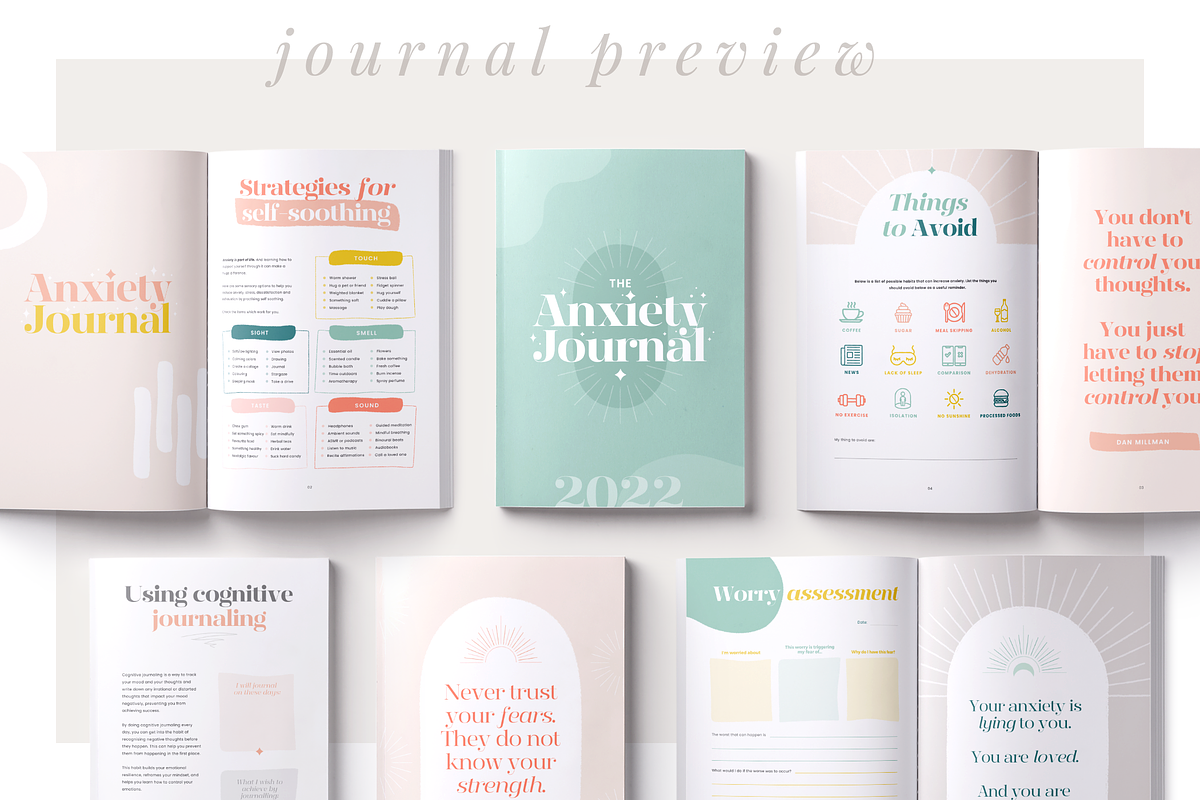 Anxiety Journal | Canva & Printable, a Magazine Template by Marigold Studios (Photo 8 of 9)