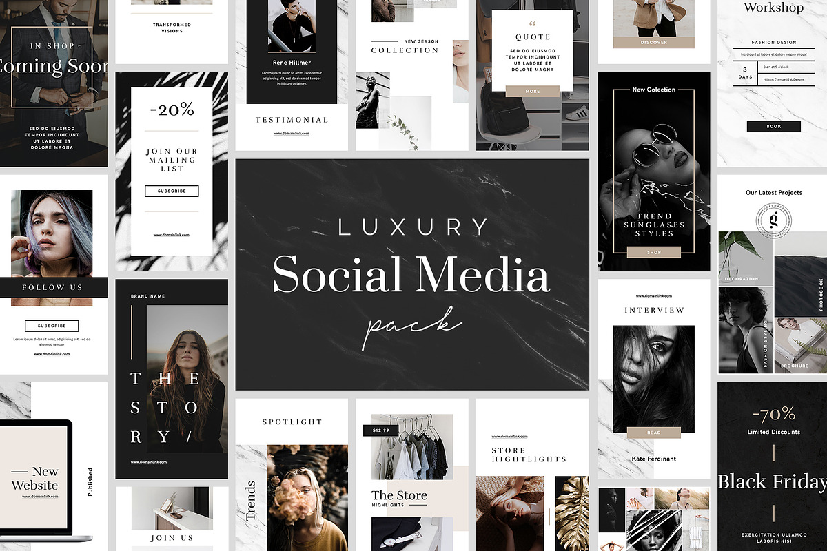 Luxury Social Media Pack, a Social Media Template by Goashape Studio (Photo 1 of 8)
