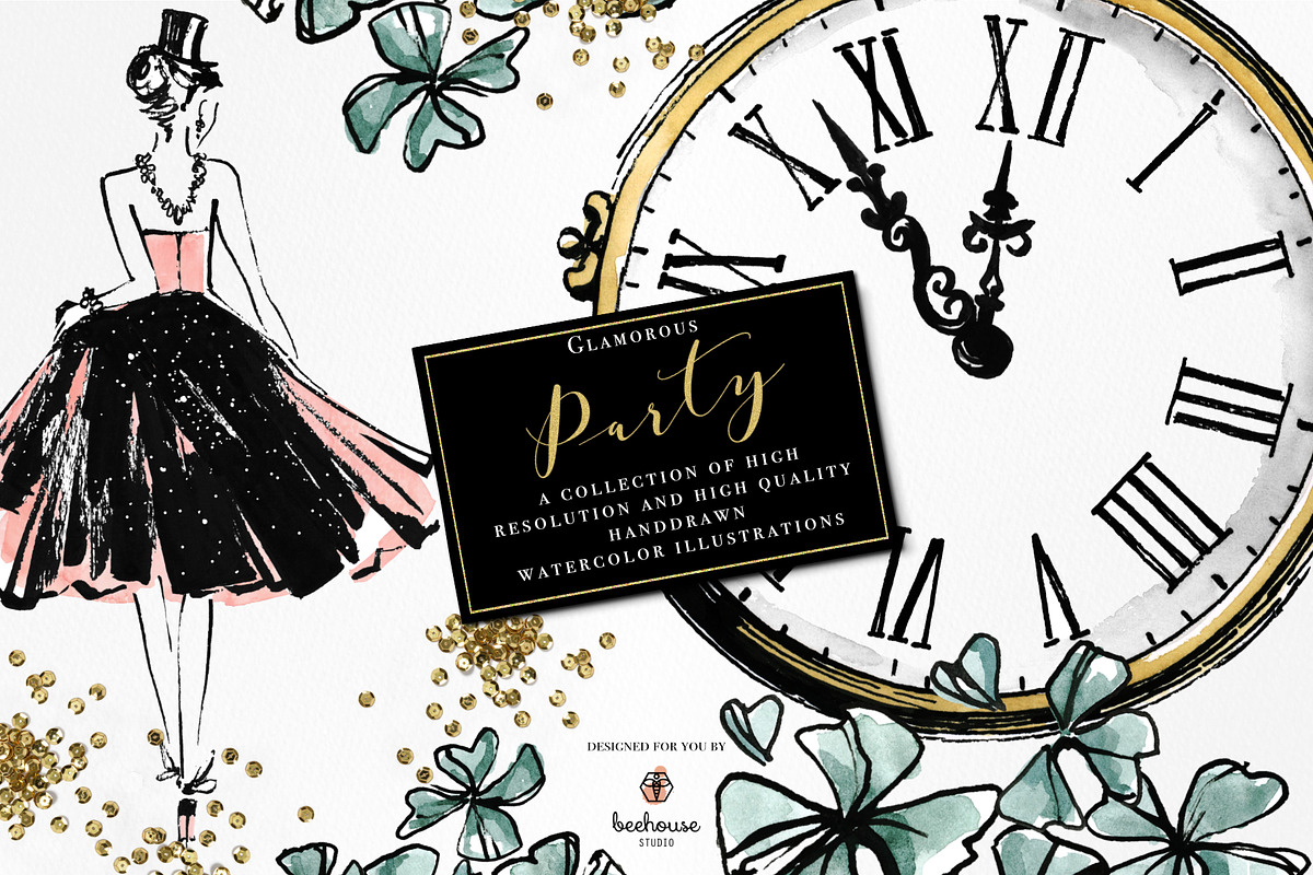 Glamorous Party Watercolor, a Person Illustration by beehouse studio (Photo 4 of 6)