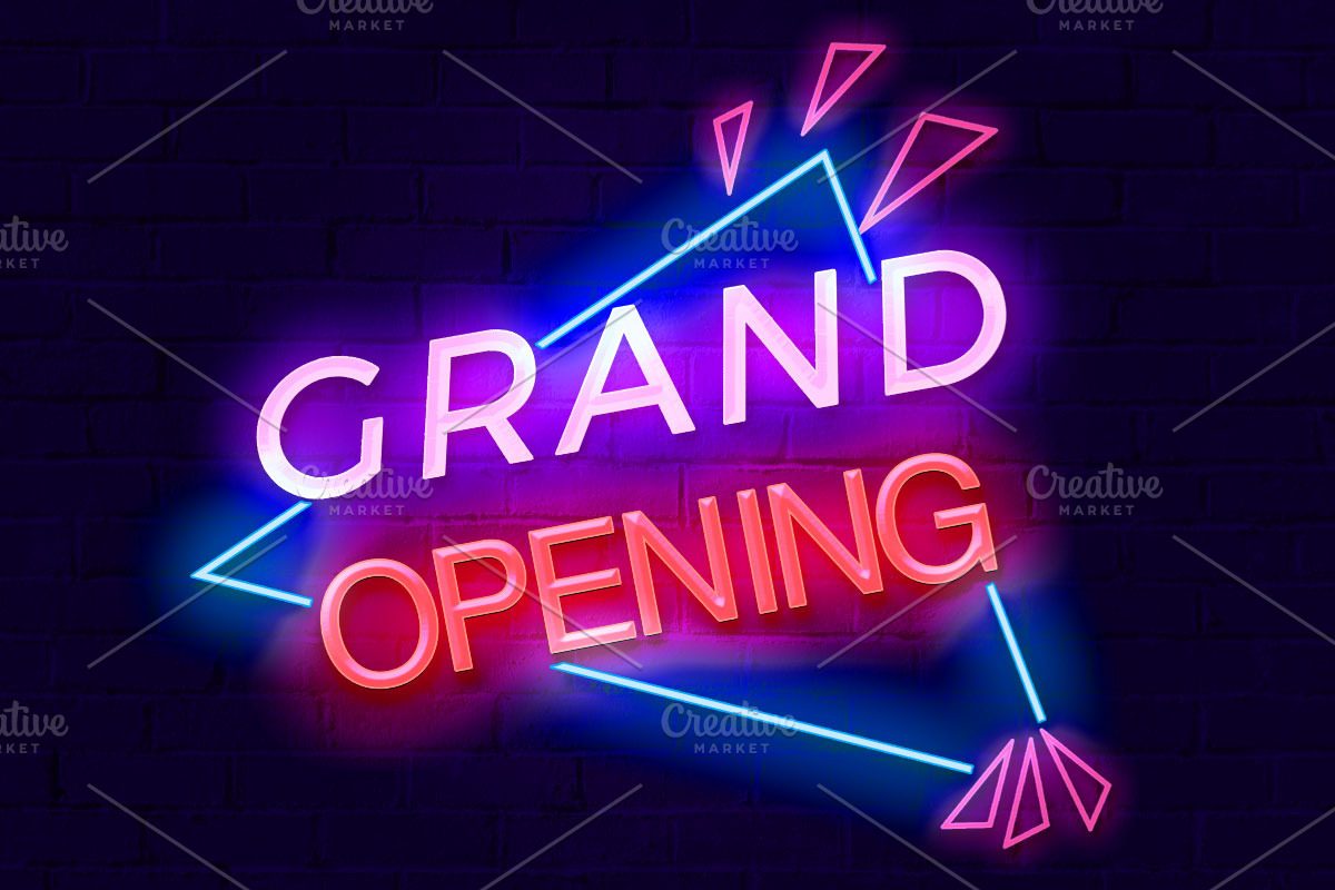Grand Opening Neon Sign PSD Editable, a Layer Style Add-On by TrueVector