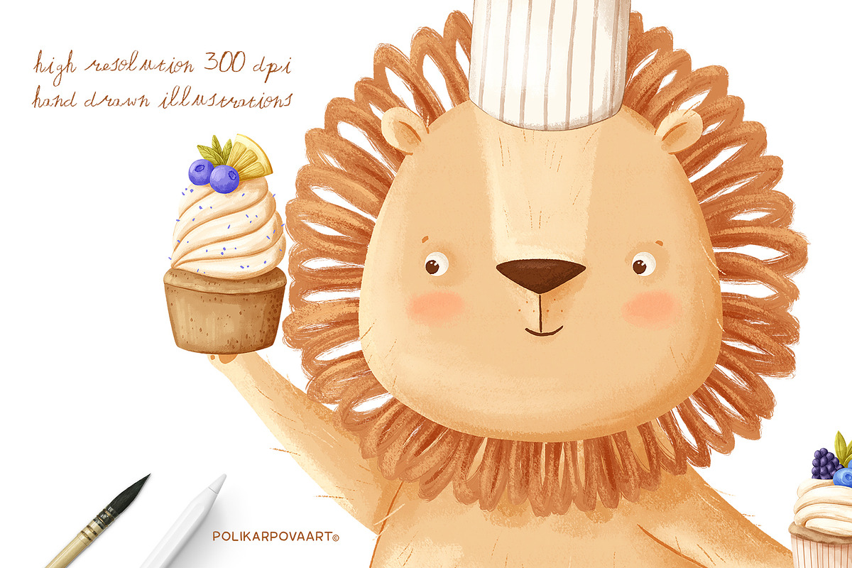 Yummy party - whimsy clipart, a Decorative Illustration by polikarpovaart (Photo 2 of 22)