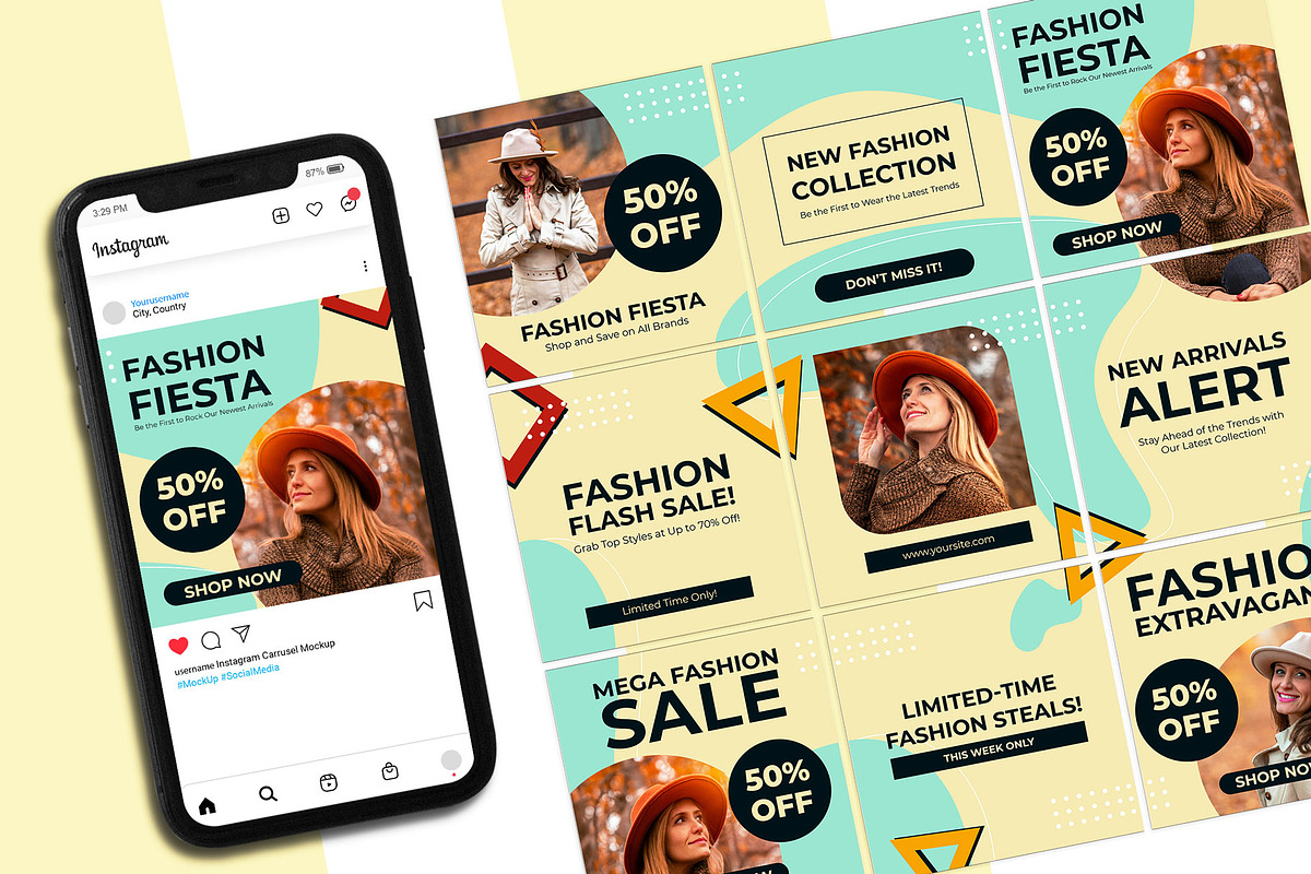 Fashion Fiesta Instagram Puzzle, a Social Media Template by Artnivora.Std