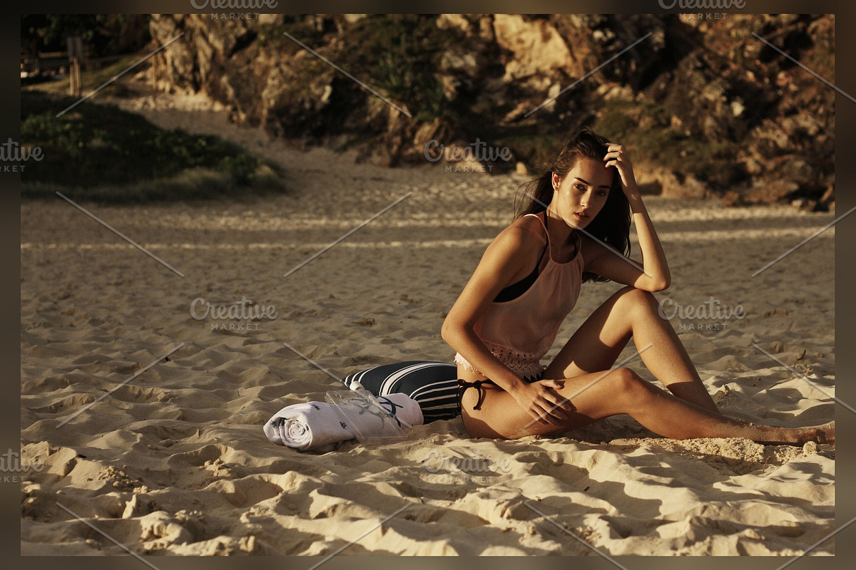 Relaxing on the Sand, Golden Light, a Beauty & Fashion Photo by Chris Joel Campbell (Photo 1 of 2)