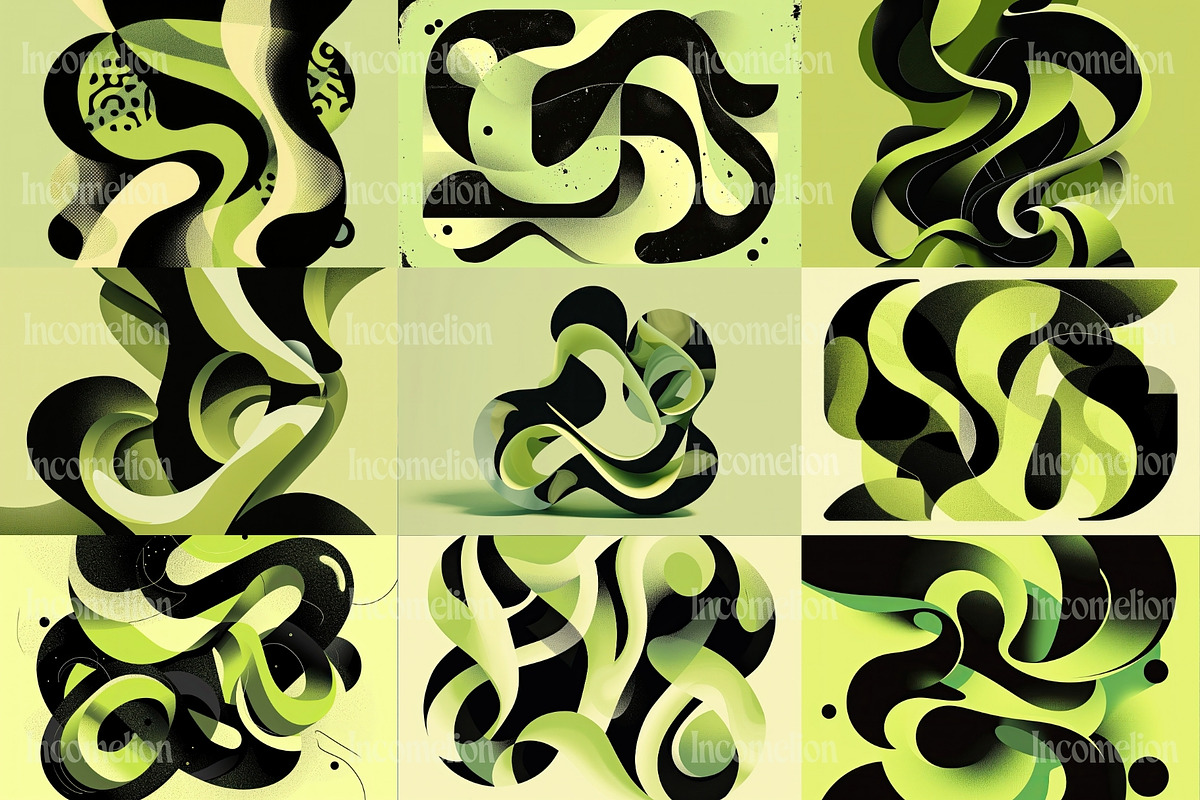 18 Green Fluid Abstract Wallpapers, a Wallpaper Graphic by Incomelion (Photo 4 of 9)