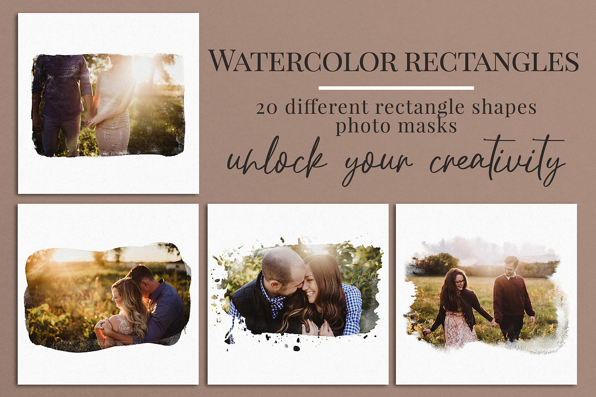 Watercolor rectangles photo masks, a Layer Style Add-On by BrownLeopard (Photo 1 of 8)