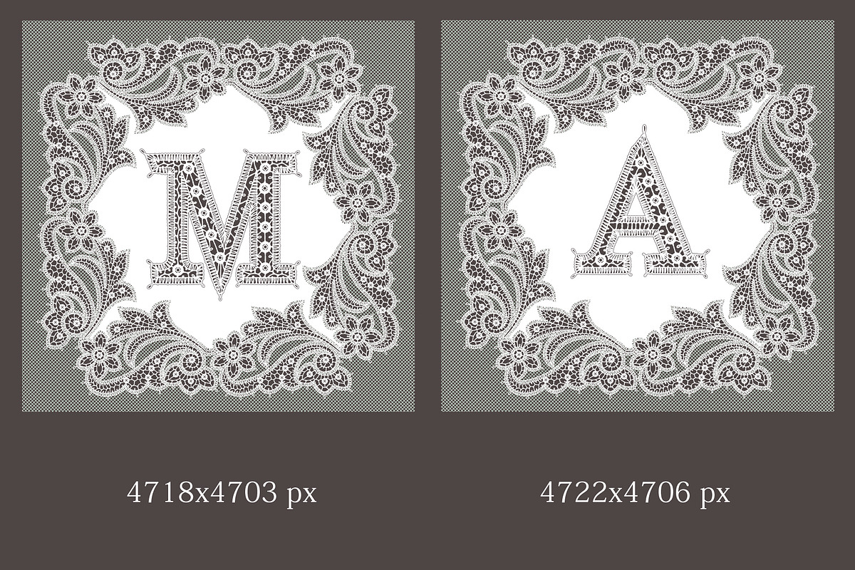 Wedding frames and alphabet., a Pattern Graphic by Ajuga (Photo 7 of 9)