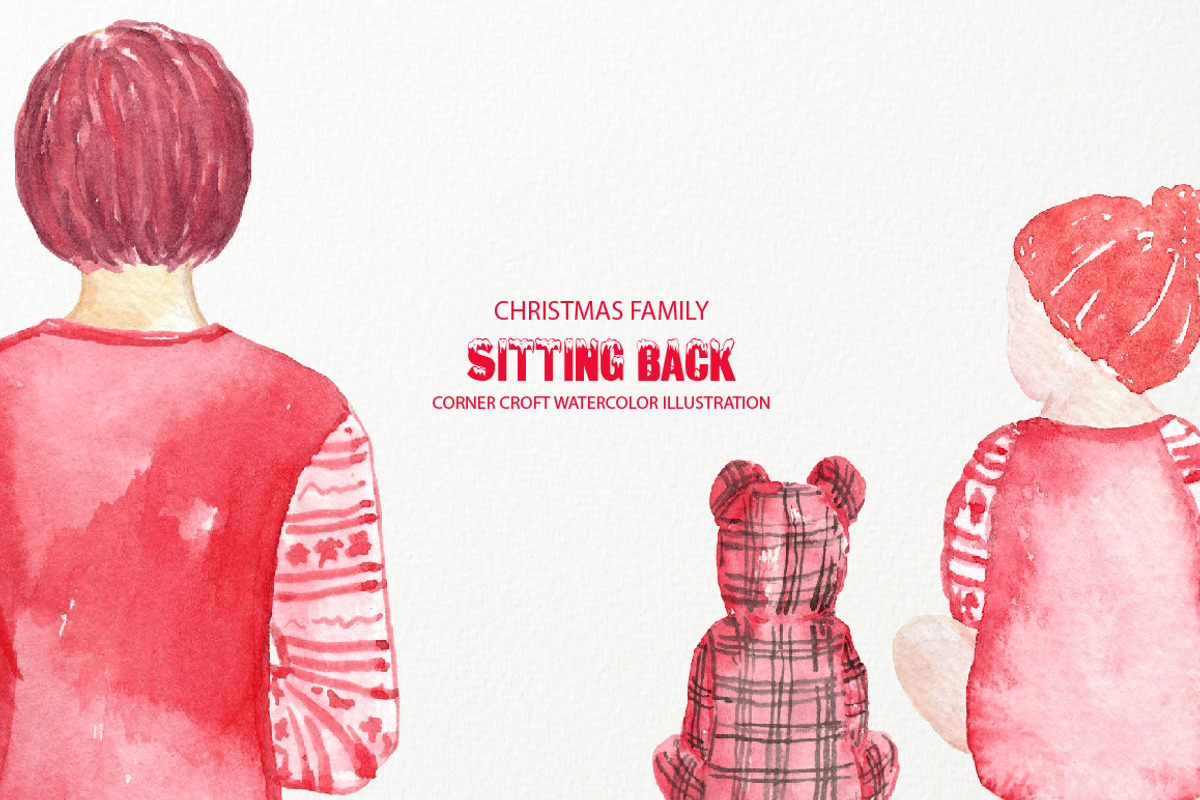 Christmas Family Sitting Back, a Person Illustration by Corner Croft (Photo 6 of 9)