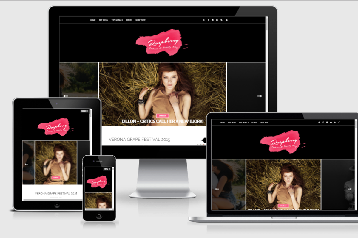 Raspberry Dark Blogger Template, a Websites & App Template by Yo..! Templates (Photo 2 of 2)