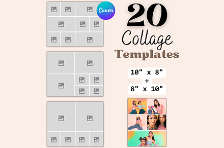 Photo Collage Template 8x10 & 10x8