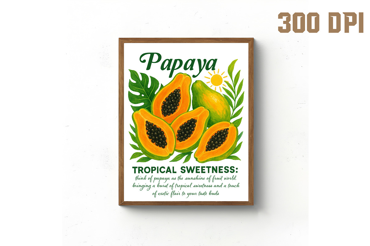 Papaya Tropical Sweetness PNG Design, an Illustration by Libby Wishes (Photo 2 of 6)