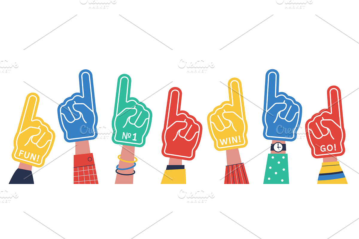 Fans fingers banner. Fan foam finger, a Graphic by Valerie Bodnar
