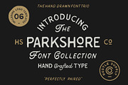 The Parkshore Font Collection, a Script Font by Hustle Supply Co. (Thumbnail 1 of 11)