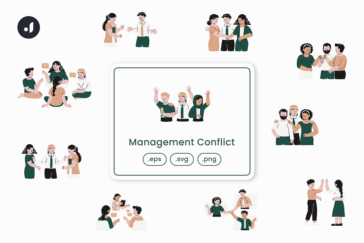Management Conflict Illustration, an Object Graphic by Jump Studio (Photo 1 of 12)