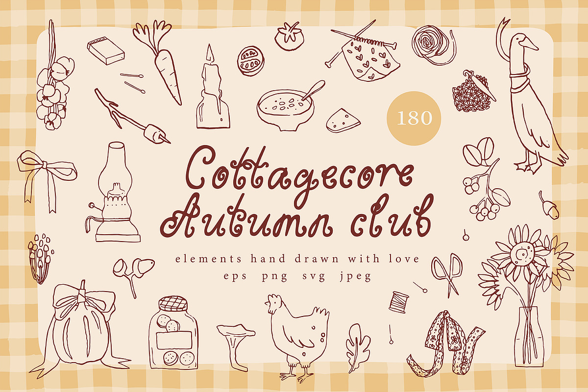 Cottagecore Autumn Club clipart set, a Seasonal Illustration by Cute Atelier (Photo 1 of 12)