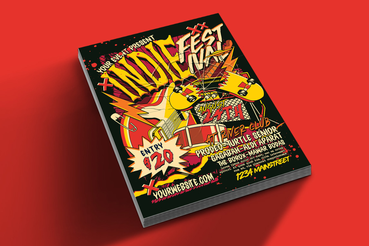 Indie Music Festival Flyer, a Flyer Template by Muhamad Iqbal hidayat (Photo 2 of 4)