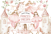 Princess Unicorn Clipart Set, an Illustration by TatiMockup (Thumbnail 1 of 5)