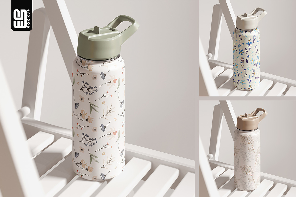 Thermo Flask on Wooden Chair Mockup, a Cups & Container Mockup by SD Mockup (Photo 2 of 4)